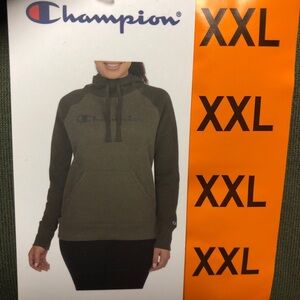 NWT！Champion Women's Fleece Two Tone Hoodie Size XXL Army